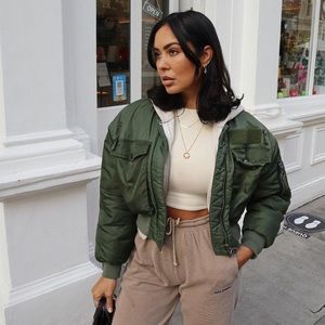 Zara Cropped Bomber Jacket